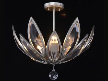 John Richard Petaline 3-Light Champagne Silver Semi Flush Mount JRAJC9416