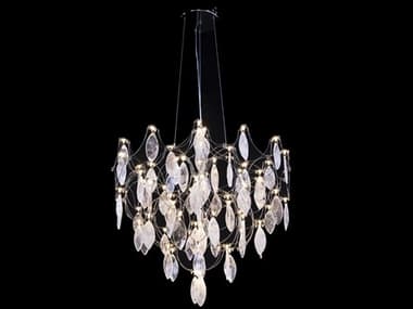 John Richard Stone Grove Polished Stainless Steel White Chandelier JRAJC9431