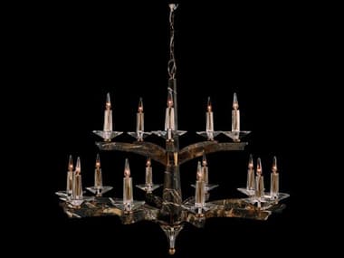 John Richard Inverness 15-Light Antique Brass Candelabra Tiered Chandelier JRAJC9443