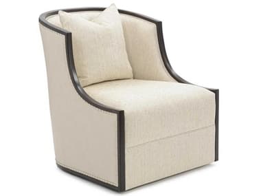 John Richard Christine Rendino Swivel 30" Brown Fabric Accent Chair JRAMF1633V2422181AS