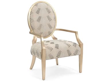 John Richard Christine Rendino Beech Wood Gold Fabric Upholstered Arm Dining Chair JRAMF1635V2297004AS