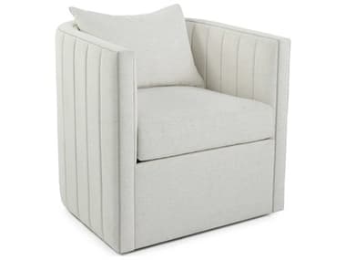 John Richard Giacosa Swivel White Fabric Accent Chair JRAMF17281109AS