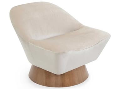 John Richard Swivel 32" White Fabric Accent Chair JRAMF17771117AS