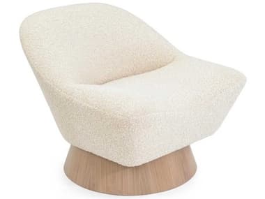John Richard Swivel 32" White Fabric Accent Chair JRAMF17773043AS