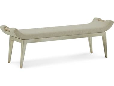 John Richard Wingtip Naima Linen Champagne Silver Upholstered Accent Bench JRAMF1782V2252209AS