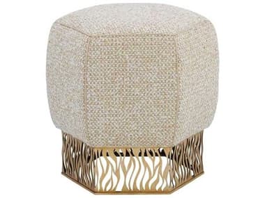 John Richard Honeycomb Cream Upholstered Ottoman JRAMF1809V2295020AS