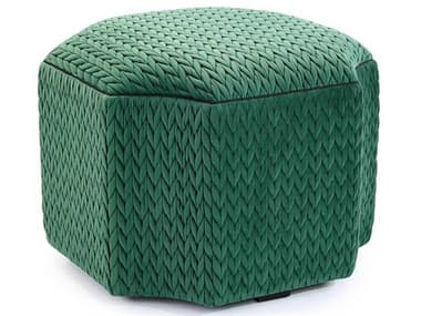 John Richard Celtic Braid Evergreen Upholstered Ottoman JRAMQ12102224AS