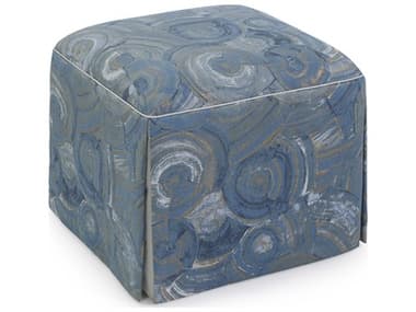 John Richard Chelsea Ionia Sea Blue Upholstered Ottoman JRAMQ12228019AS