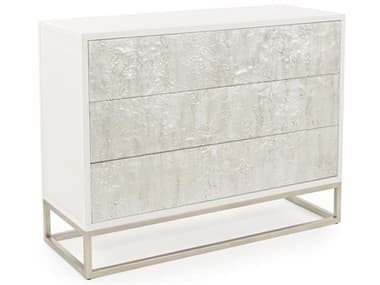 John Richard Mark Mcdowell 51" Wide Silver Tiza Gesso White Beech Wood Accent Chest JREUR010454