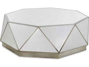 John Richard Christine Rendino 52" Hexagon Glass Burnished Silver Leaf Coffee Table JREUR030816