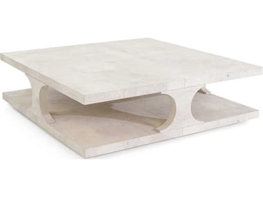 John Richard Cadence Square Wood Tiza Gesso Coffee Table JREUR030878