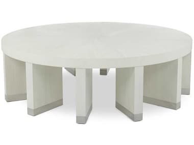 John Richard Revolve Round Wood Terra White Coffee Table JREUR030894