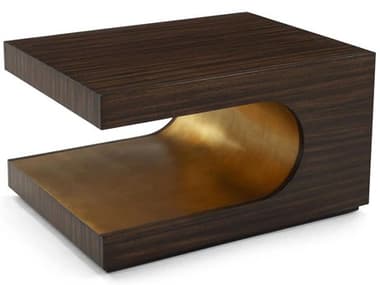 John Richard Groove Rectangular Wood Smokey Paldao Gold Coffee Table JREUR030902