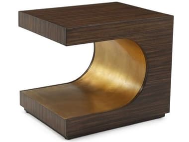 John Richard Groove Rectangular Wood Smokey Paldao Gold End Table JREUR030903