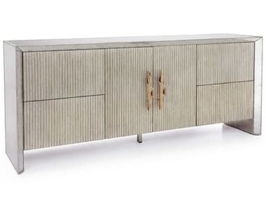 John Richard Moon Shadow 84" Oak Wood Silver White Sideboard JREUR040828