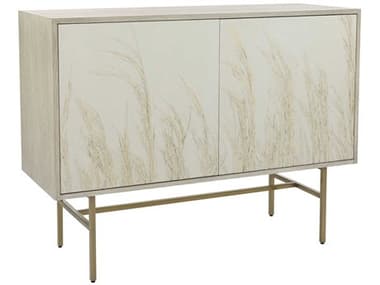 John Richard Windswept 49" Wide White Washed Gold Beige Oak Wood Accent Chest JREUR040831