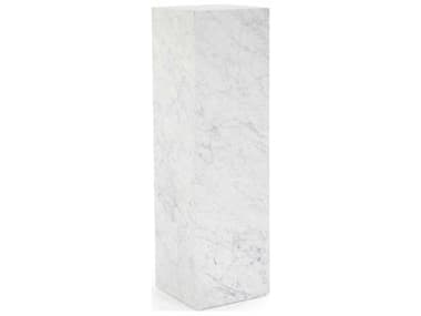 John Richard Mark Mcdowell 12" Square Marble White Carrara End Table JREUR080090