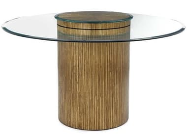 John Richard Stria Round Glass Linea Oro Dining Table JREUR100132