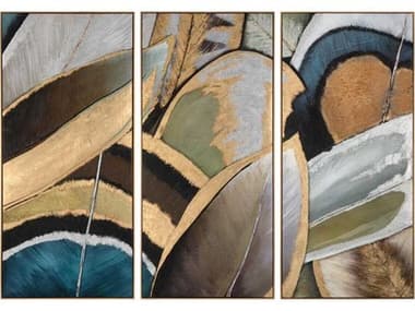 John Richard Shaye Rawson's Feathers Canvas Wall Art (Set of 3) JRGBG2427S3