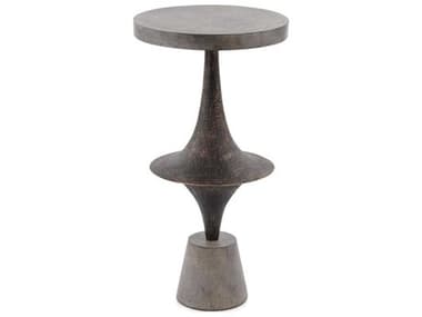 John Richard Mark Mcdowell 11" Round Concrete Bronze End Table JRJFD0214