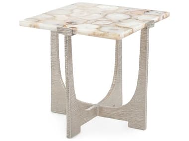 John Richard Unity Agate 20" Square Stone Nickel End Table JRJFD0360