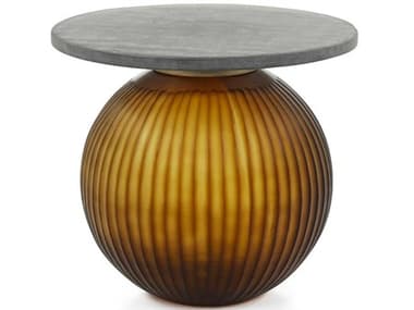 John Richard Jali Amber Round Stone Amber End Table JRJFD0419