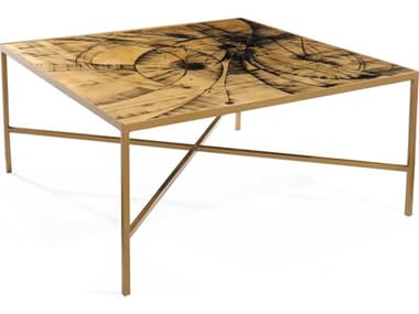 John Richard Khrystyna Kozyuk's Motion Square Metal Gold Coffee Table JRJFD0422