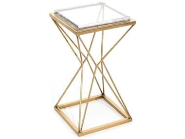 John Richard Geometric Square Plastic Antique Brass End Table JRJRA10713