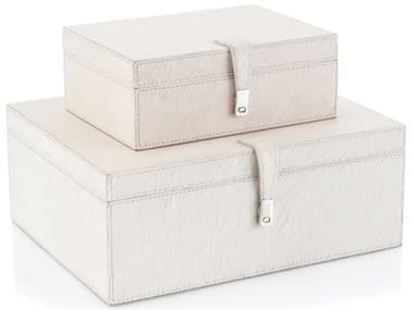 John Richard Cream Leather Box Set of 2 JRJRA10945S2