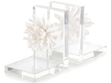 John Richard Porcelain Petals And Crystal Bookend Set of 2 JRJRA11459S2