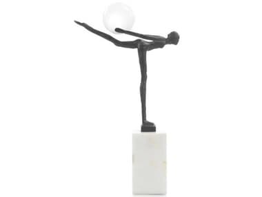 John Richard Gray Female Figure Balancing Selenite Ball Sculpture JRJRA11879