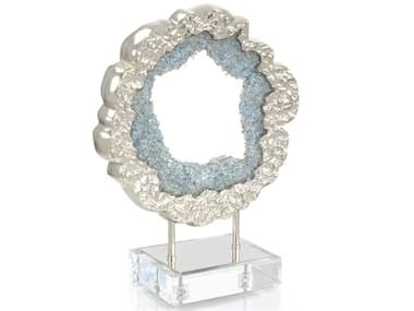 John Richard Hammered Nickel and Sea Blue Geode Sculpture JRJRA14205