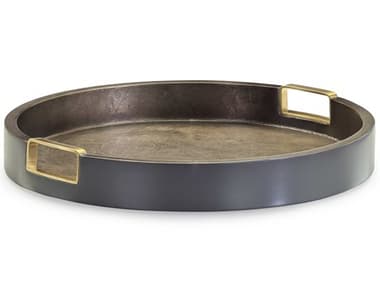 John Richard Dark Brown Tenebra Serving Tray with Brass Handles JRJRA14578