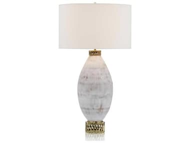 John Richard Distressed White Silk Gold Glass Buffet Lamp JRJRL10368