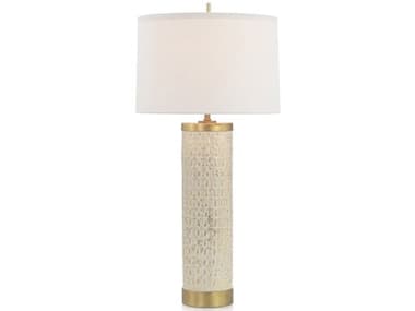 John Richard Faux Crocodile Gilt Creme Gold Buffet Lamp JRJRL10427