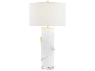 John Richard Allure Bisque White Gold Leaf Buffet Lamp JRJRL10513