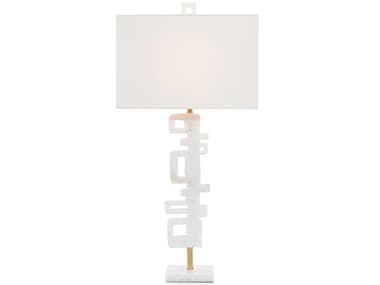 John Richard Abstract White Man Made Linen Buffet Lamp JRJRL10558