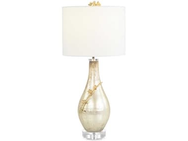 John Richard Sakura Antique Nickel Glass Buffet Lamp JRJRL10648