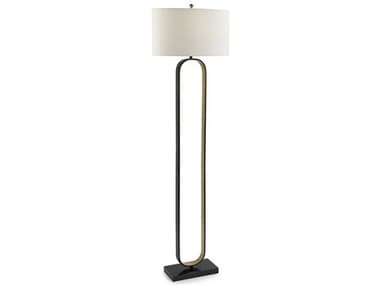 John Richard Oblong 67" Tall Black Hue Polished Brass Floor Lamp JRJRL10712