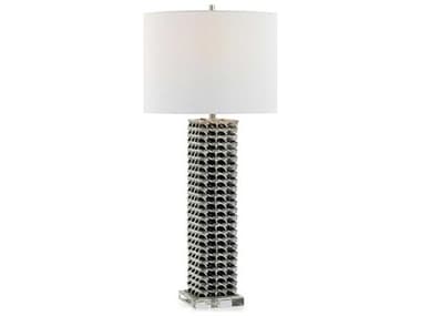 John Richard Ralado Polished Nickel White Linen Buffet Lamp JRJRL10904