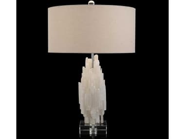 John Richard Tiered Selenite White Crystal Buffet Lamp JRJRL9419