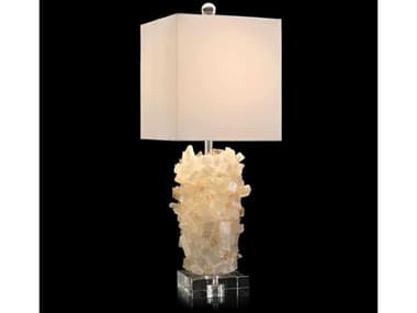 John Richard Tiered Calcite Clear Lemon Yellow Buffet Lamp JRJRL9420