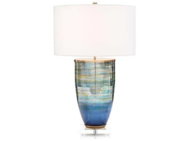 John Richard Blue Striated Glass LED Buffet Lamp JRJRL9832