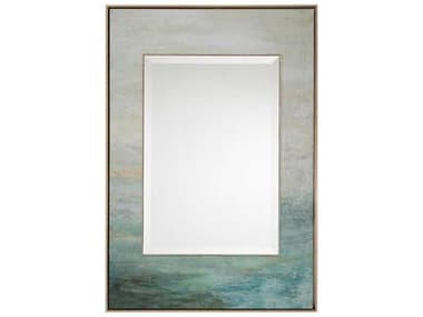 John Richard Dyann Gunter Water Flows Blue Rectangular Wall Mirror JRJRM0904