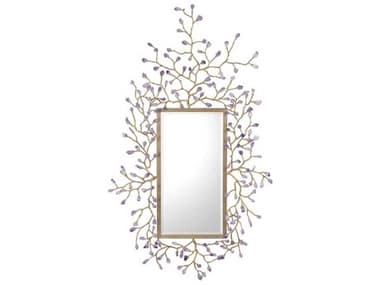 John Richard Budding Amethyst Brass Rectangular Wall Mirror JRJRM1057