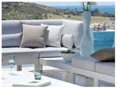 Schnupp Patio Aruba Sectional Regular Aluminum White Corner Lounge Chair in Silver Acrylic JV51C