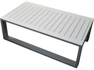 Schnupp Patio Aruba Aluminum White Large 43''W x 25''D Rectangular Coffee Table JV51CTL