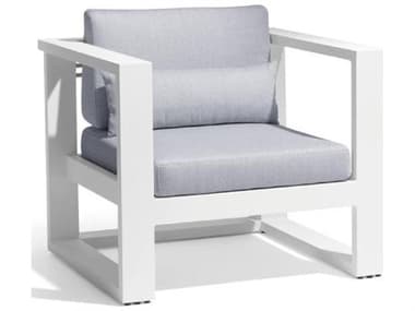 Schnupp Patio Aruba Sectional Large Aluminum White Lounge Chair in Silver Acrylic JV72LC