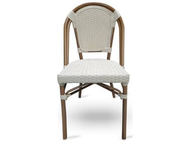Schnupp Patio Bistro Wood Wicker Ivory Dining Side Chair JVSP08BISI