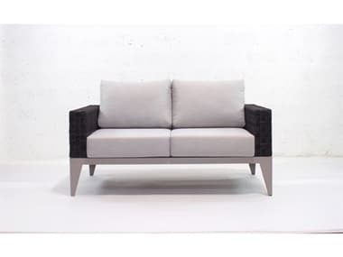 Schnupp Patio Marbella Cushion Aluminum Wicker Black Loveseat JVSP17LSBL